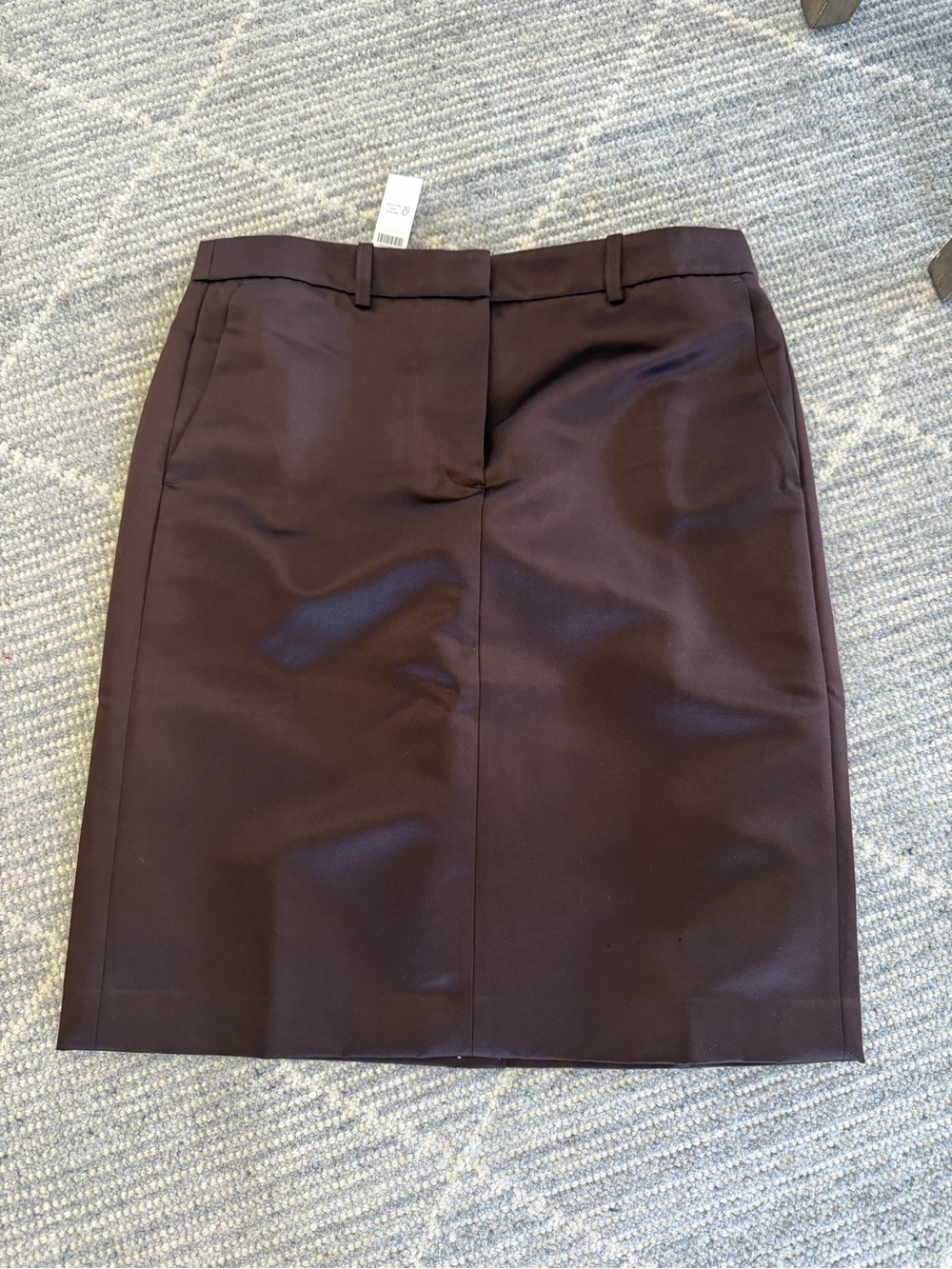 J. Crew Pencil Skirt in Dark Brown Satin